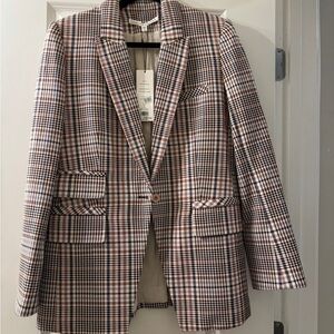 Veronica Beard Fuller Houndstooth Dickey Jacket.